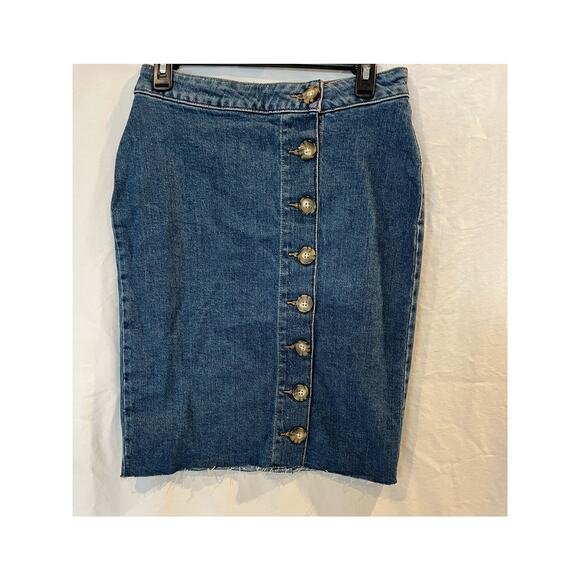 MJeans by Maurices Women's Denim Button Front Skirt Back Pockets Size 6 Casual - Picture 1 of 5